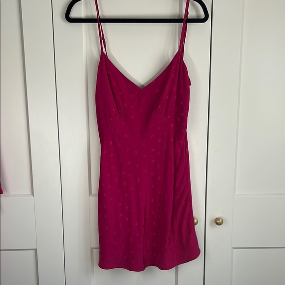 L*Space Moonlit Pink Heart Jacquard Slip Dress & Robe | Small - Picture 6 of 9